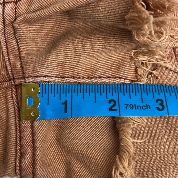 Free People Runaway Slouch Jean Cutoff Shorts 25 Rust Taupe Cowboy Western Boho - Picture 9 of 12